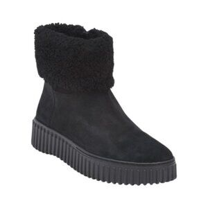 CLARKS Black Suede Torhill Turn Cozy Comfort Boots